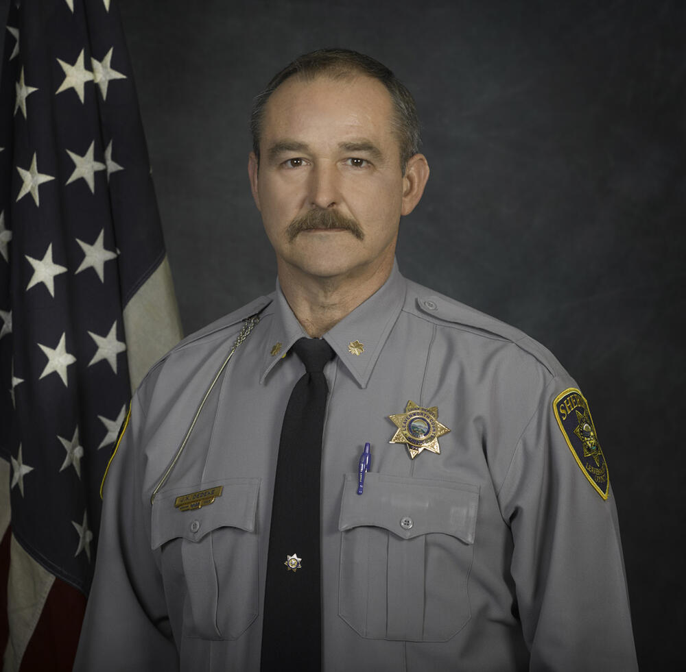 Major Jeff Dedeke in Sheriff's uniform